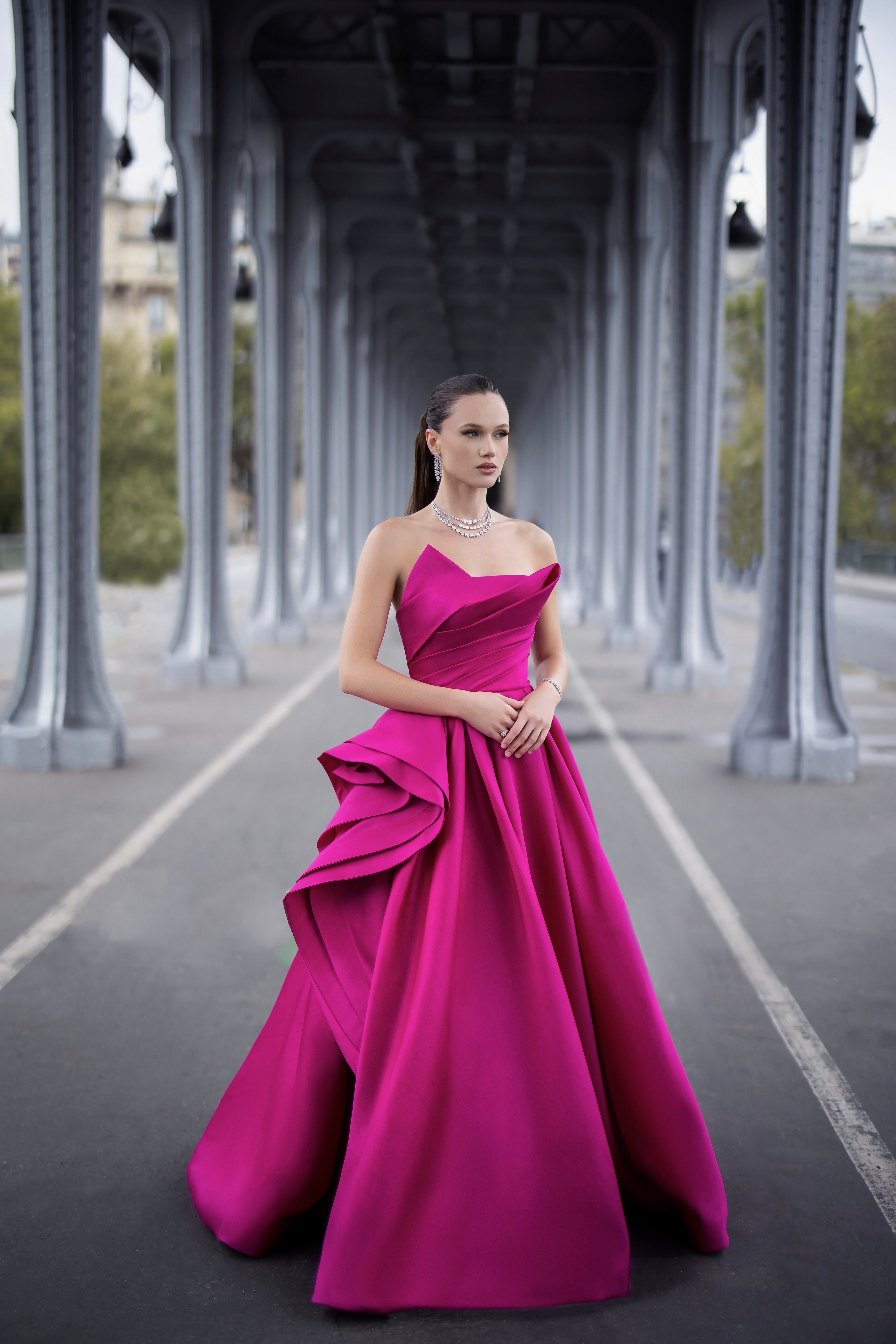 Blossom dress for a charming look in purple