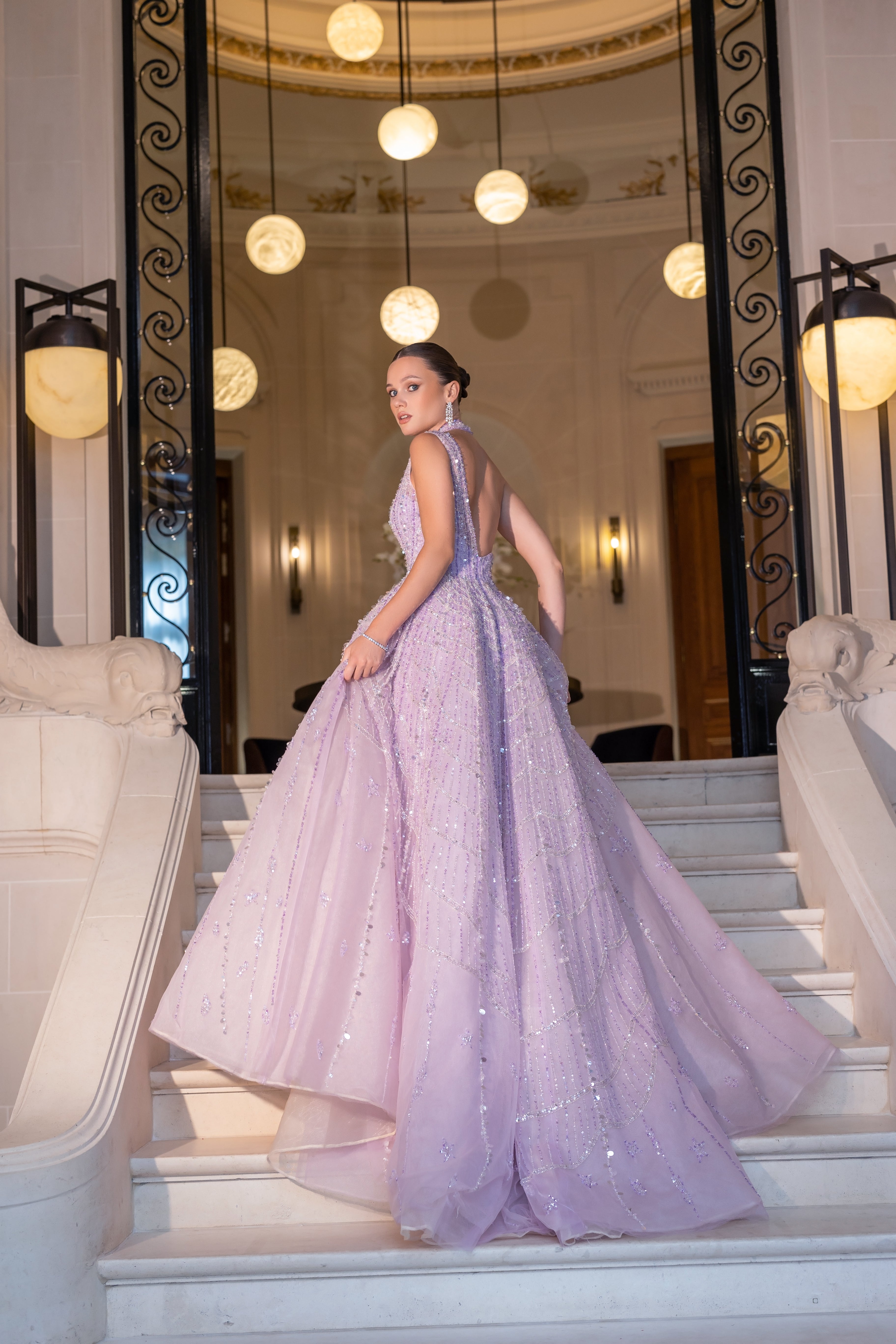 Anastasia dress in bright lavender