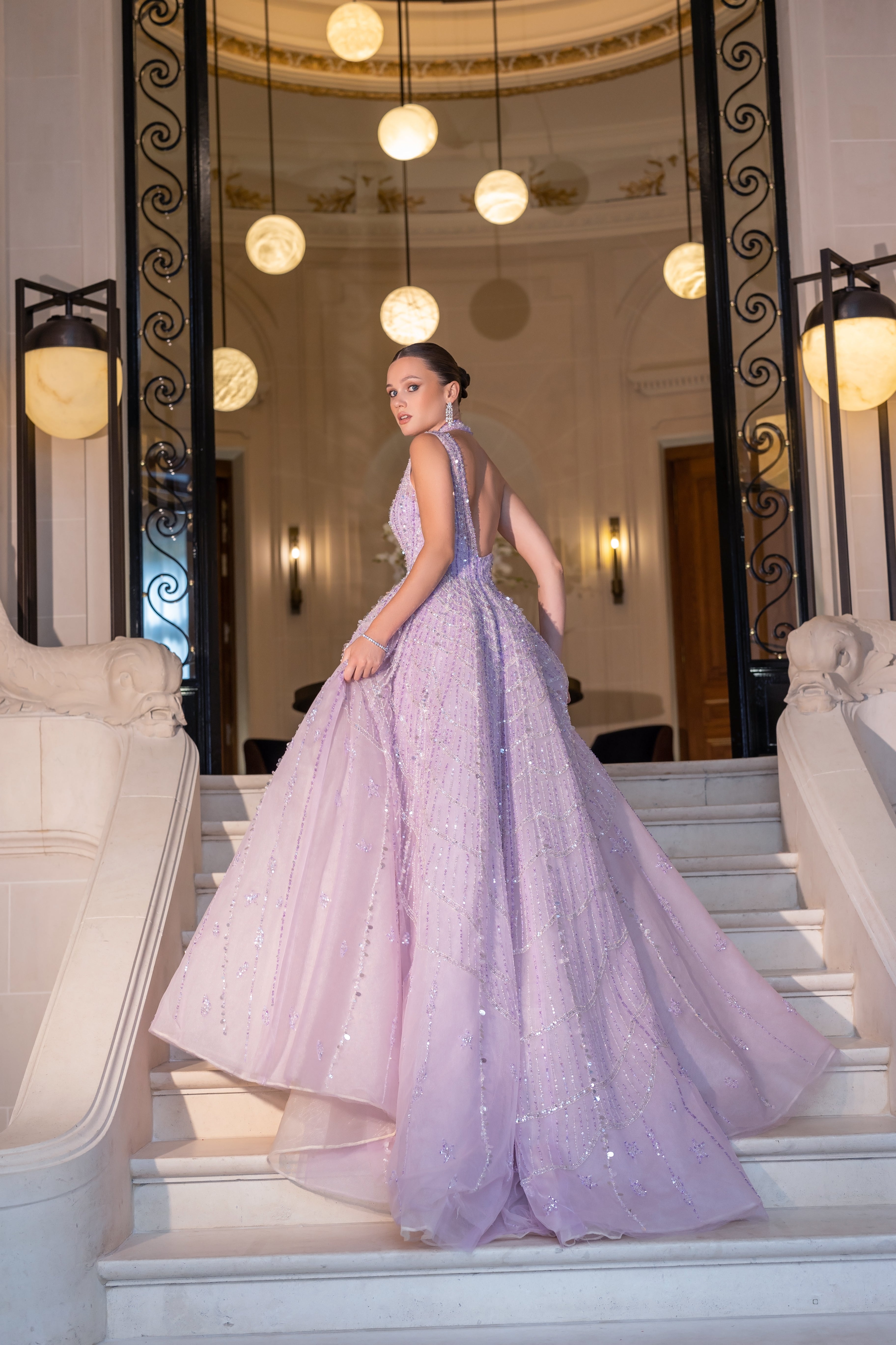 Anastasia dress in bright lavender
