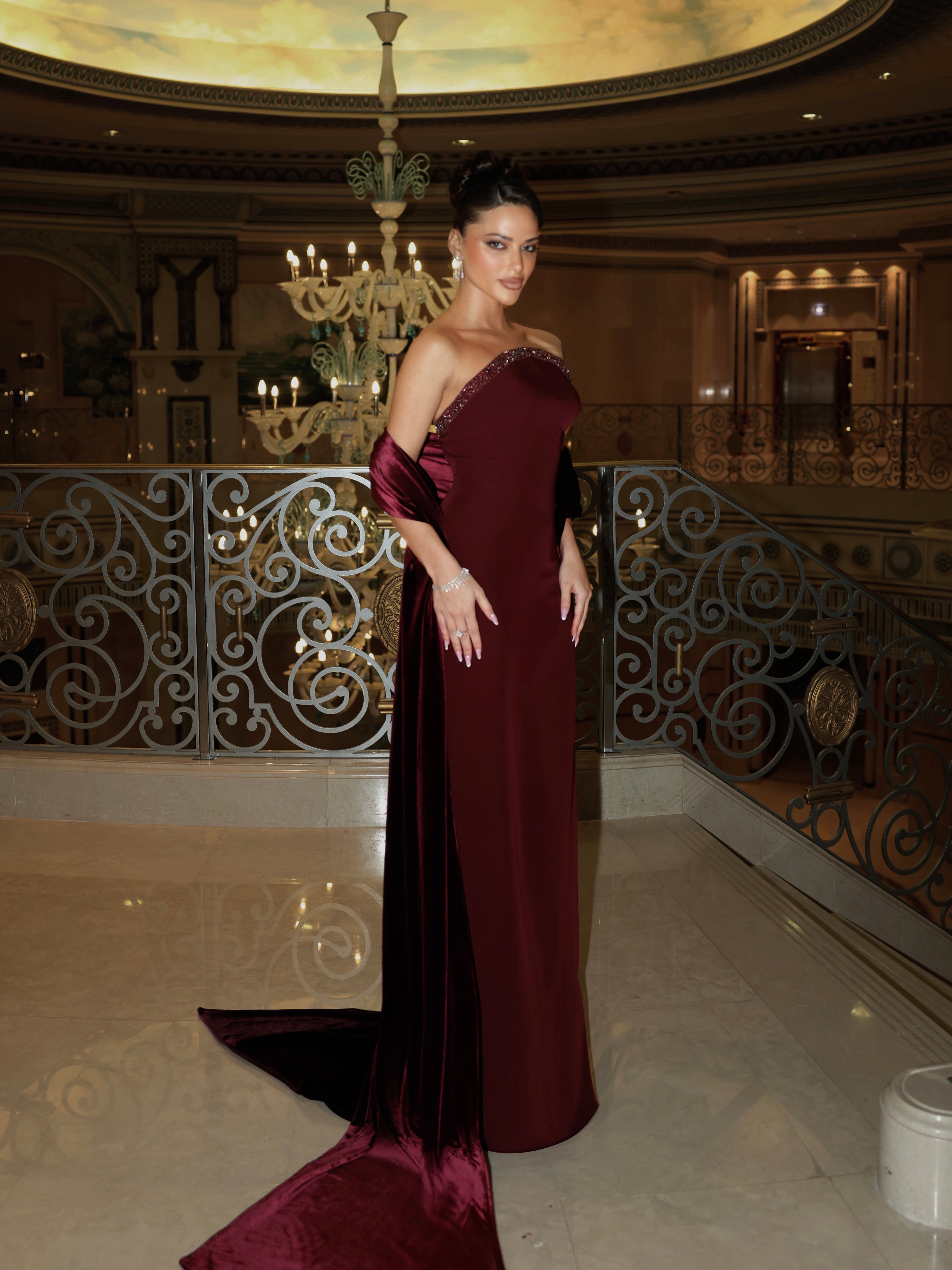 Burgundy gown