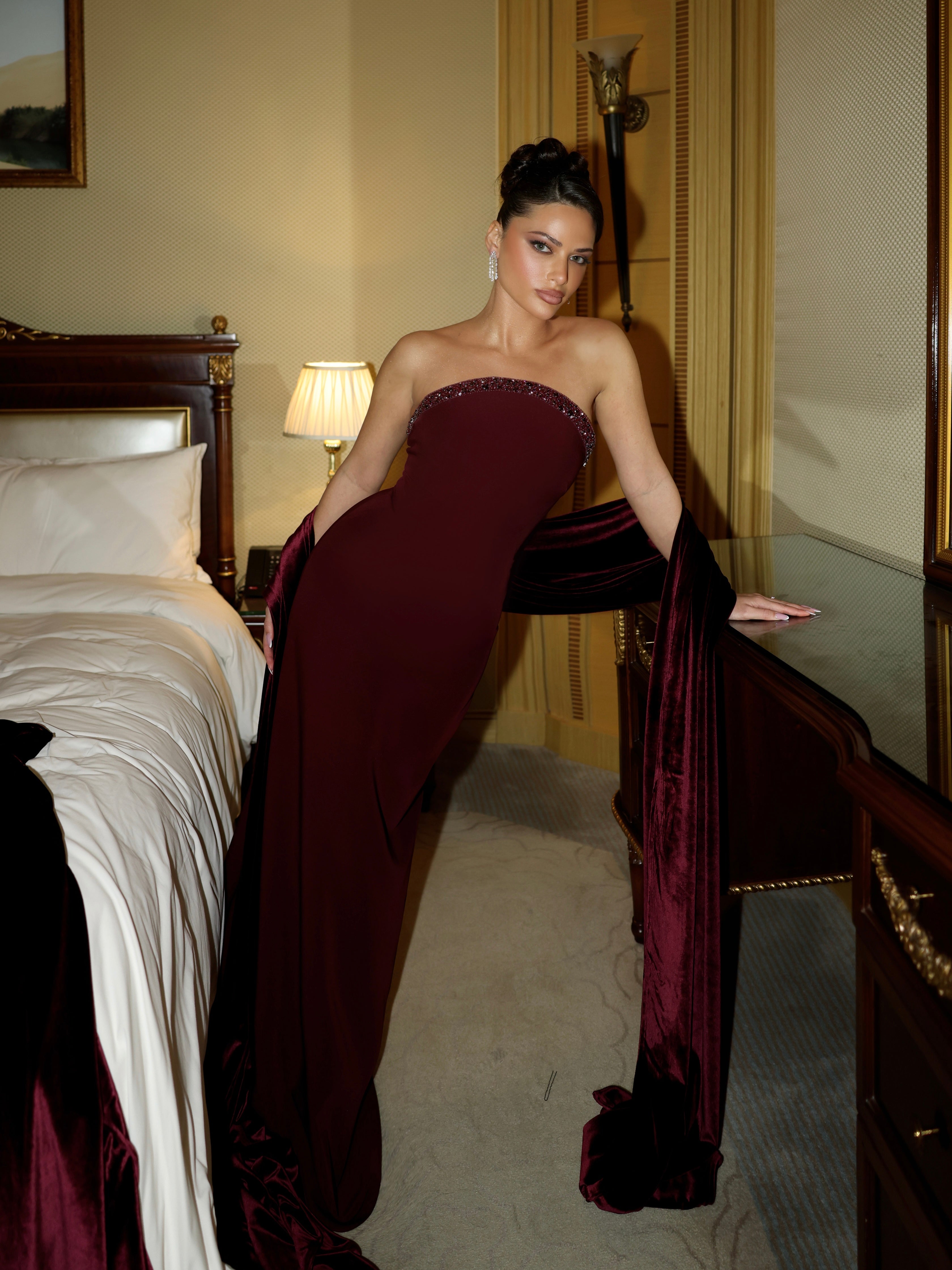 Burgundy gown